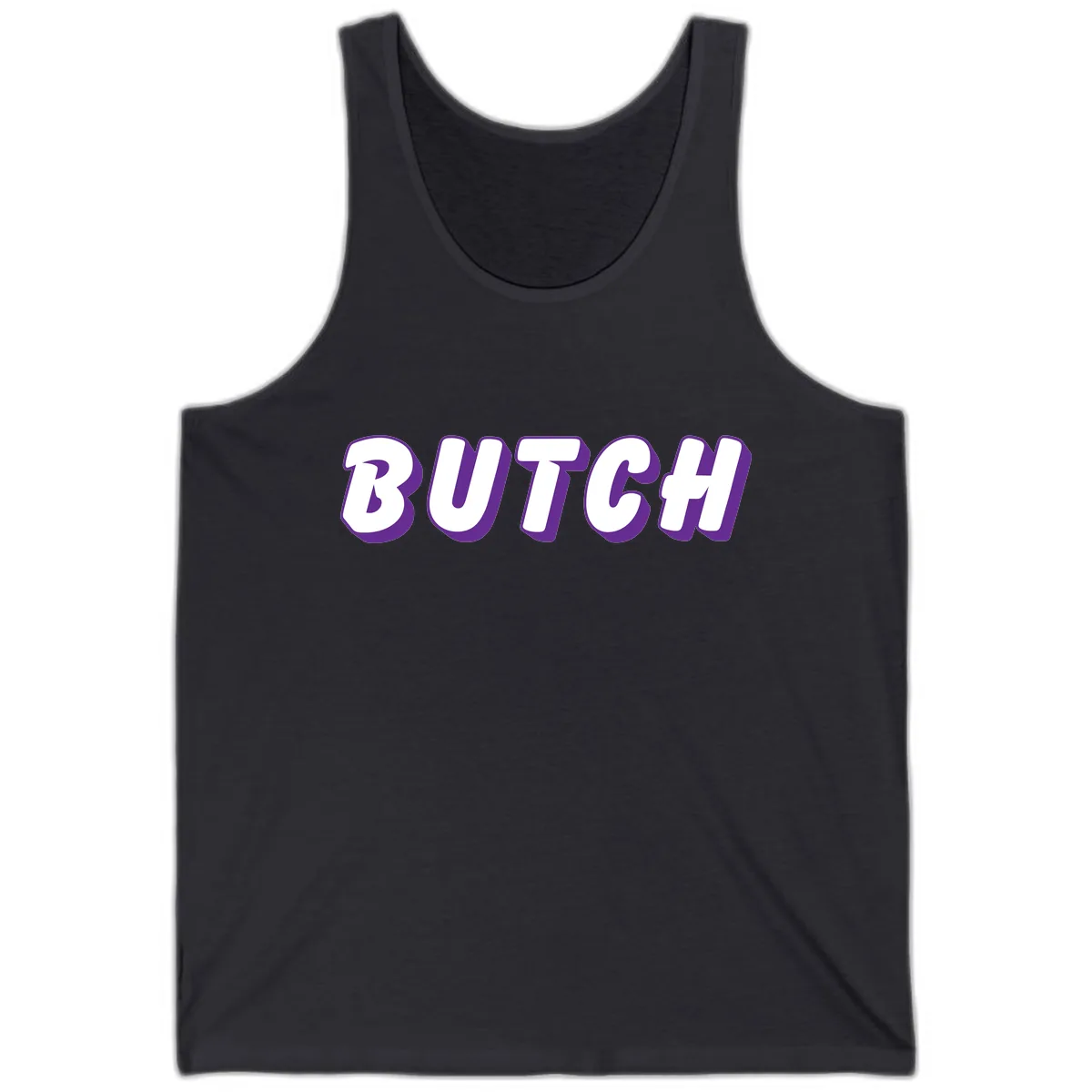 Butch Bold Typography Pride Tank in Dark Grey