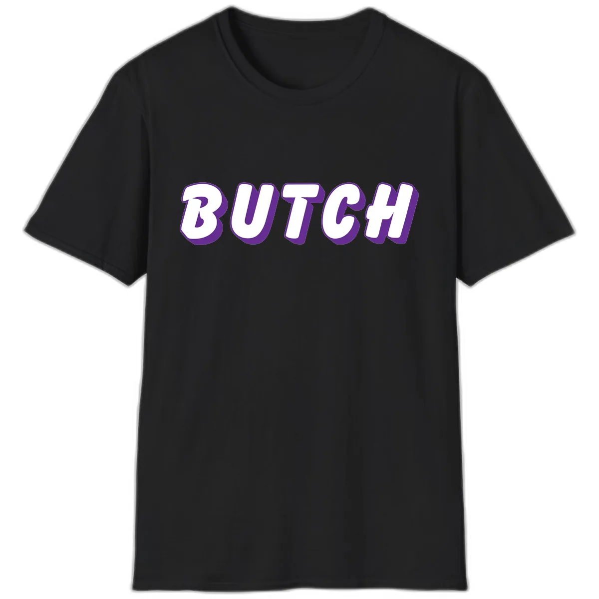 Butch Bold Typography Pride T-Shirt in Black