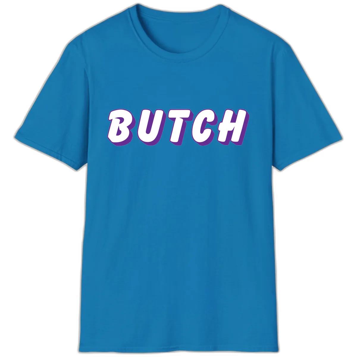 Butch Bold Typography Pride T-Shirt in Sapphire