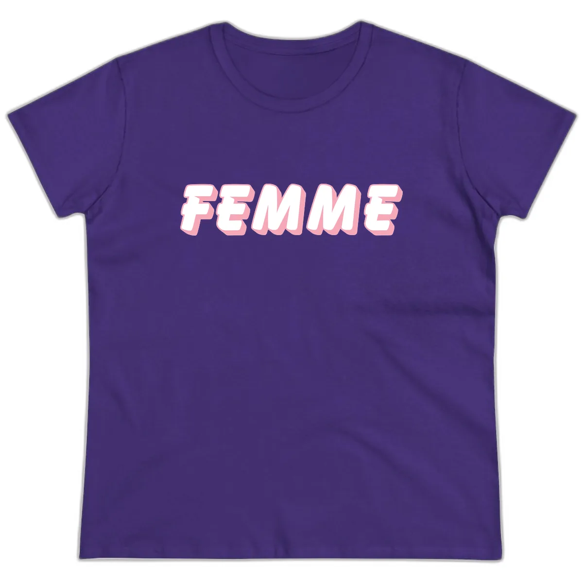 Femme Bold Typography Design Ladies Tee in Purple