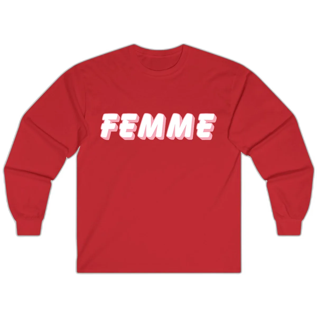 Femme Bold Typography Design Long Sleeve in Red