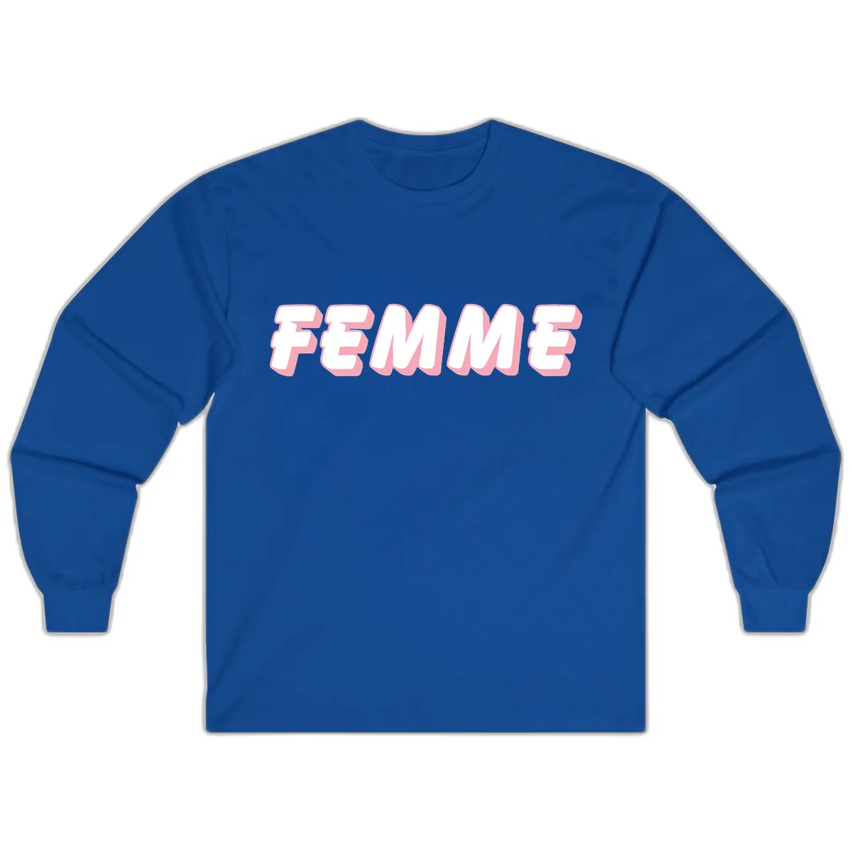 Femme Bold Typography Design Long Sleeve in Royal