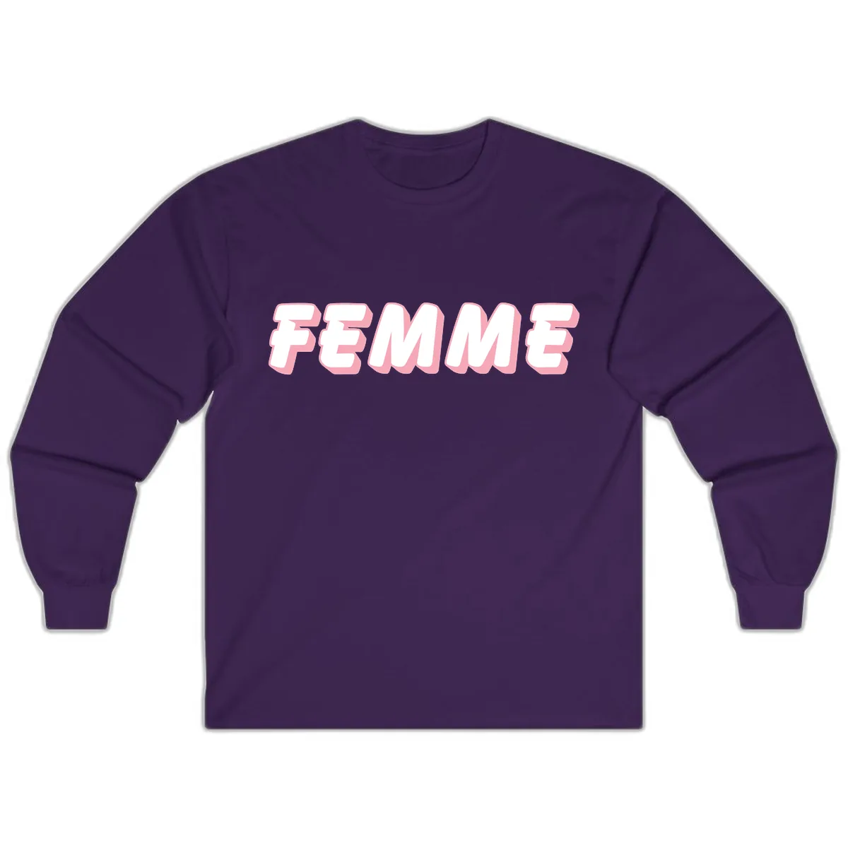 Femme Bold Typography Design Long Sleeve in Purple