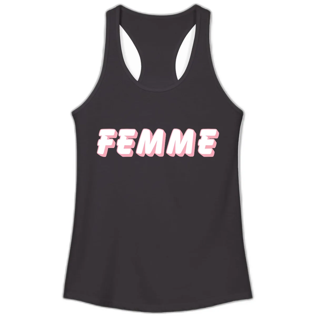 Femme Bold Typography Design Ladies Tank in Black