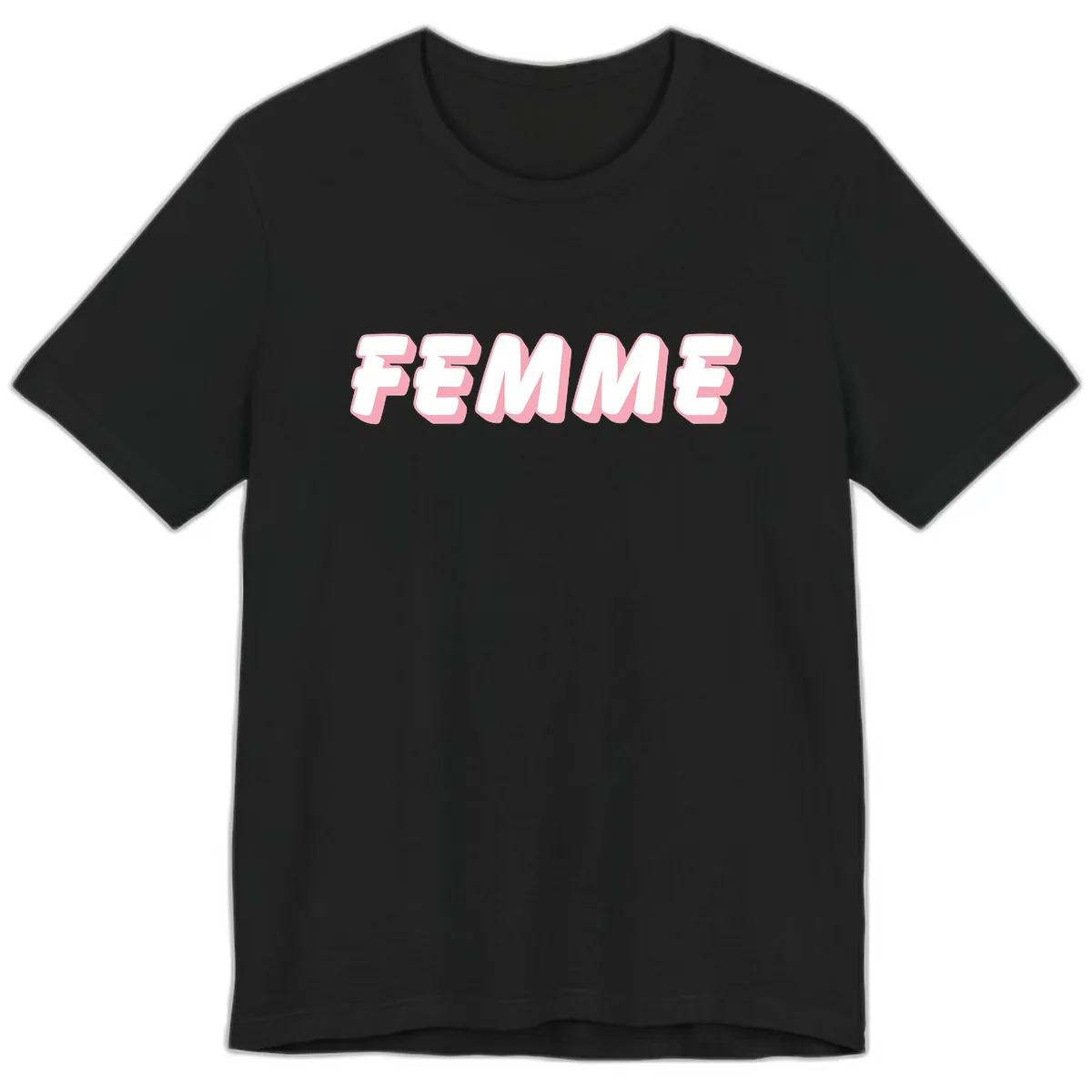Femme Bold Typography Design Premium T-Shirt in Black