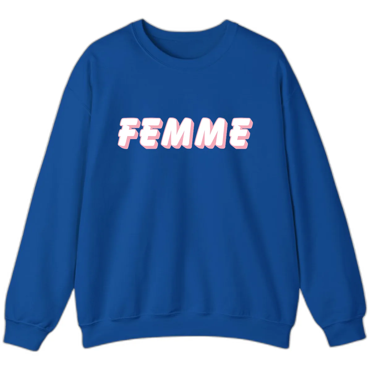 Femme Bold Typography Design Sweatshirt in Royal