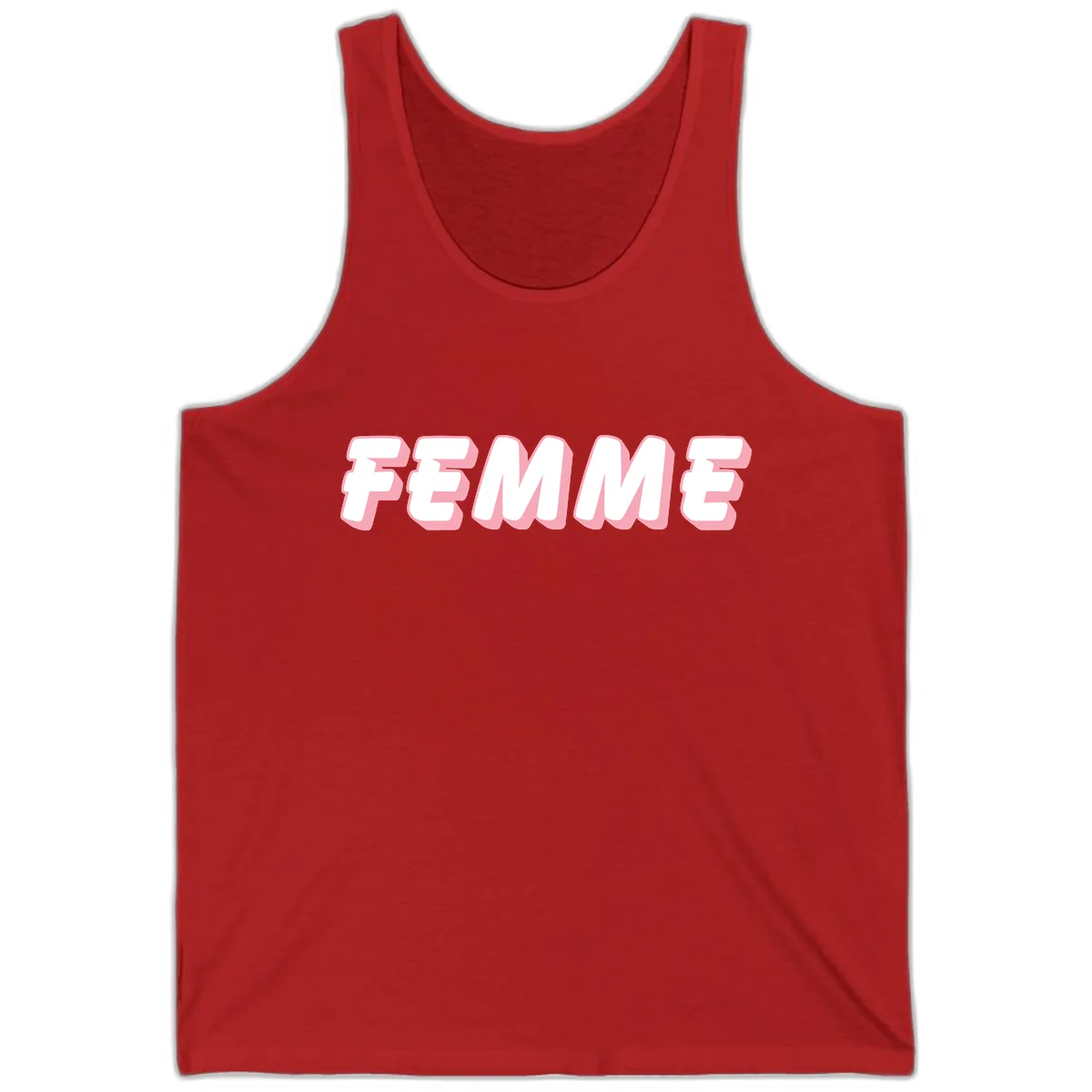 Femme Bold Typography Design Tank in Red