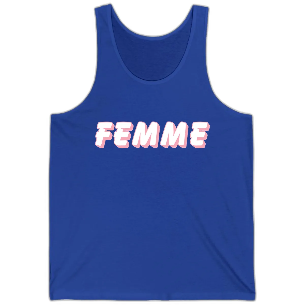 Femme Bold Typography Design Tank in True Royal