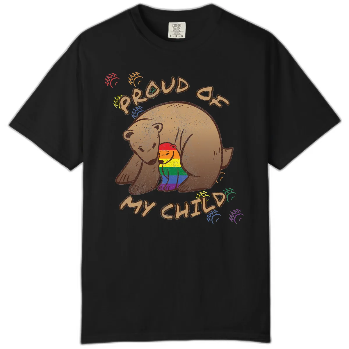 Proud As Shit Bear Pride Comfort Color in Black