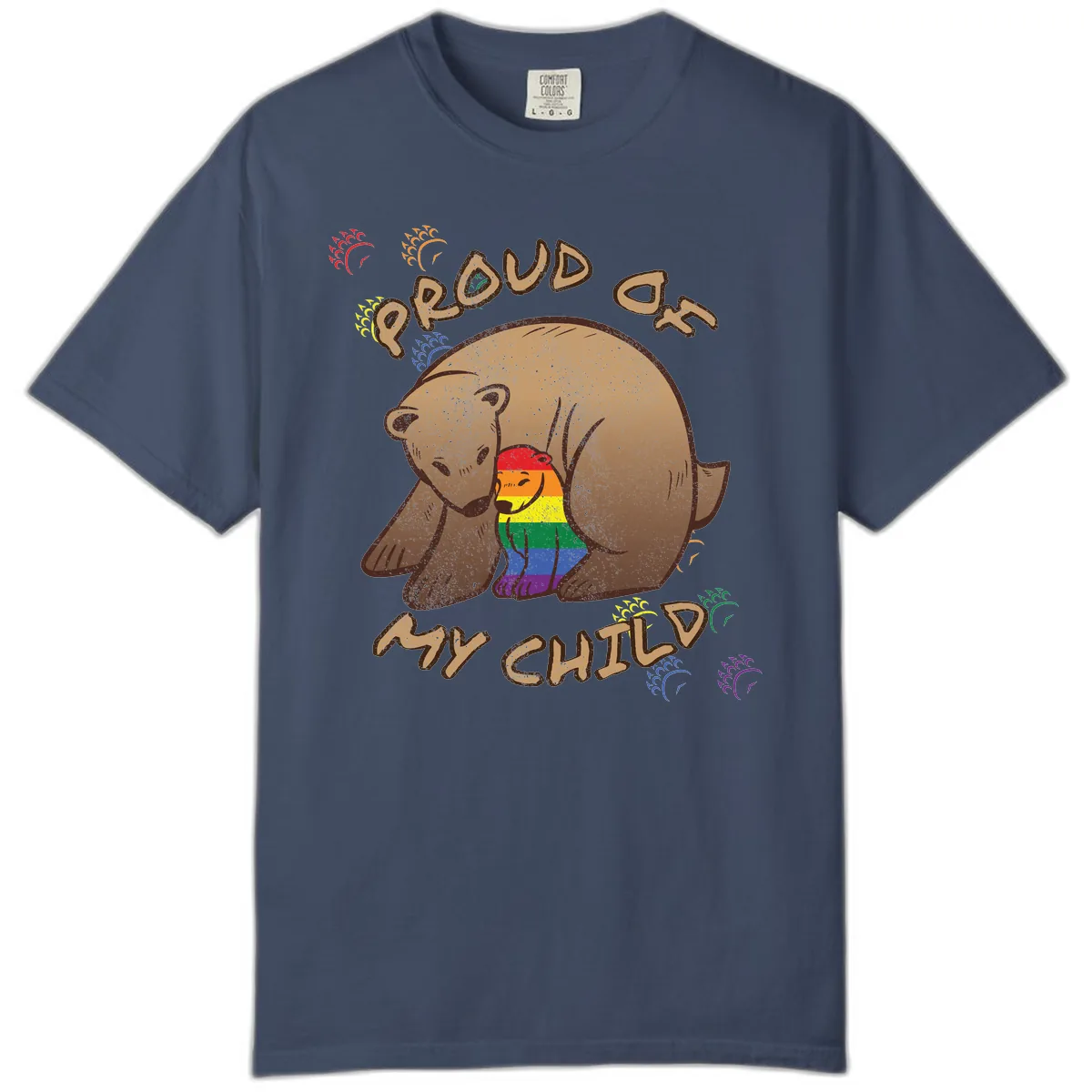 Proud As Shit Bear Pride Comfort Color in Midnight