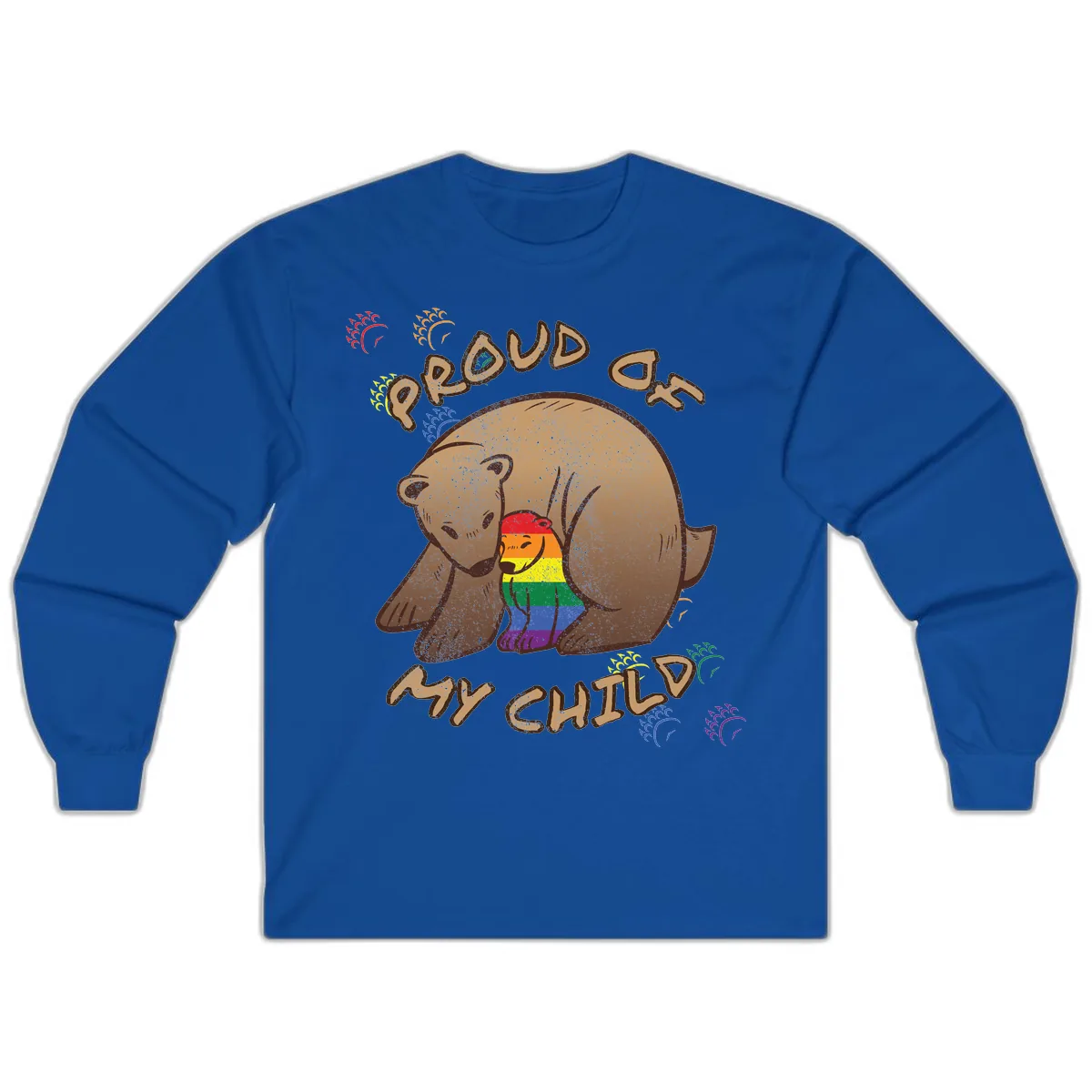 Proud As Shit Bear Pride Long Sleeve in Royal