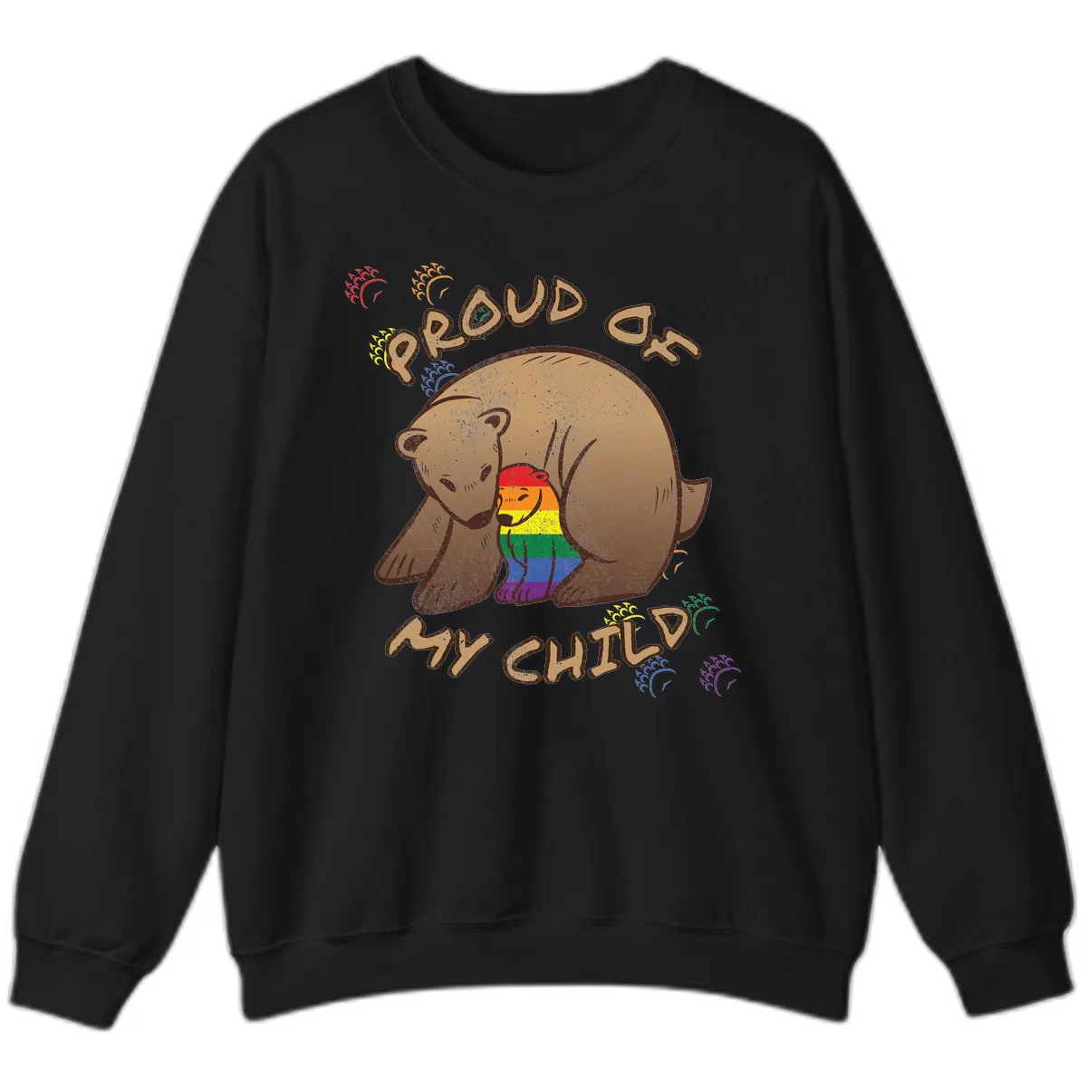 Proud As Shit Bear Pride Sweatshirt in Black