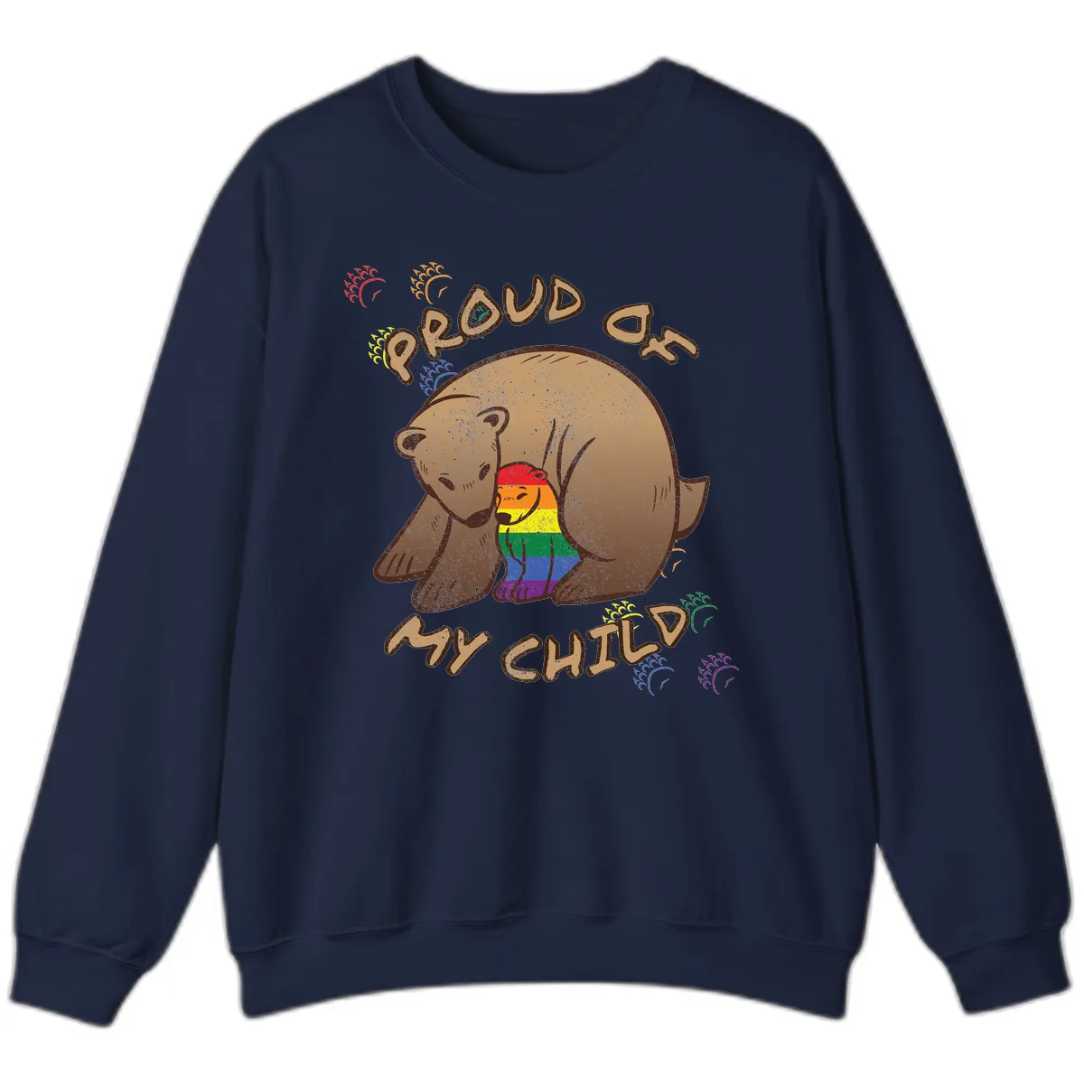 Proud As Shit Bear Pride Sweatshirt in Navy