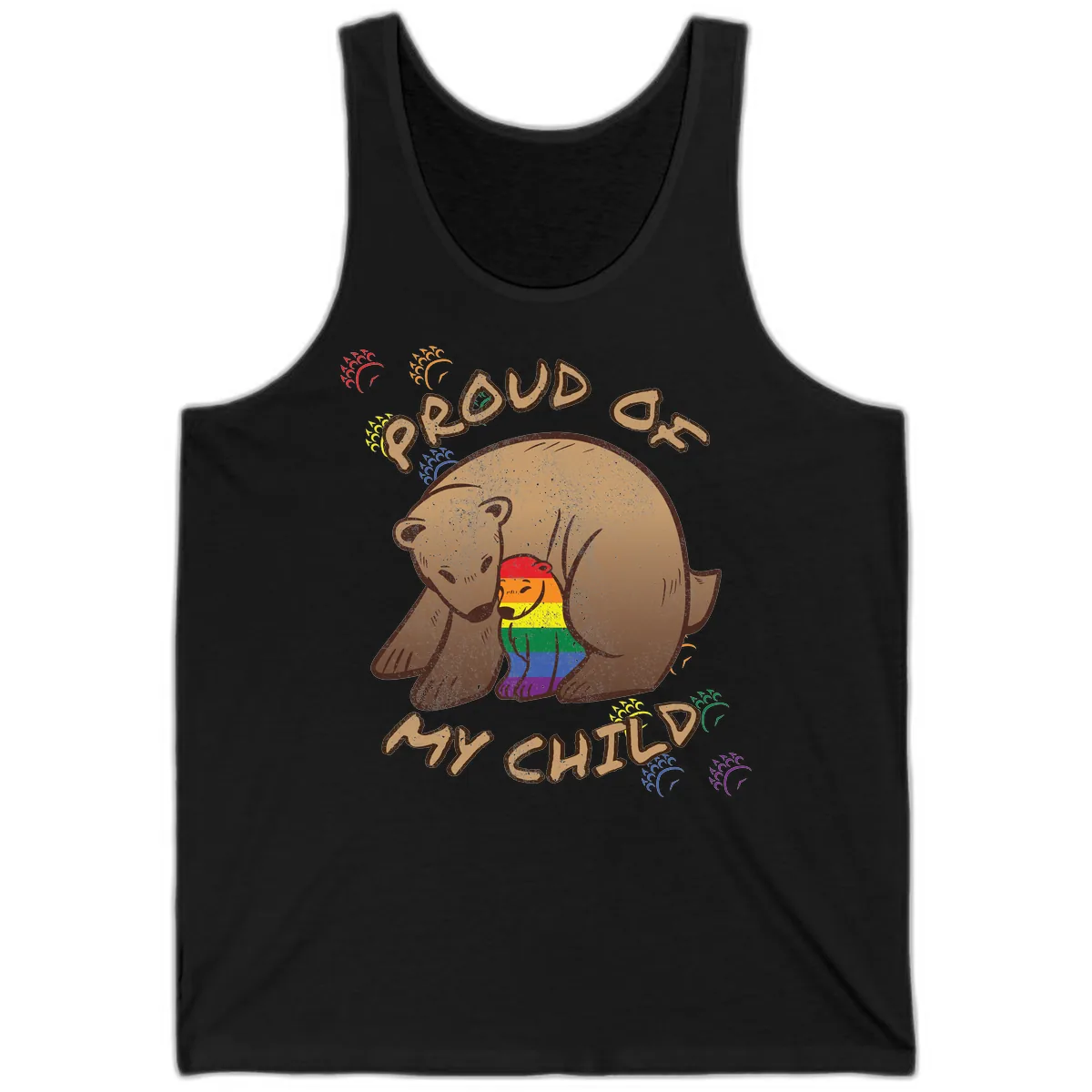Proud As Shit Bear Pride Tank in Black