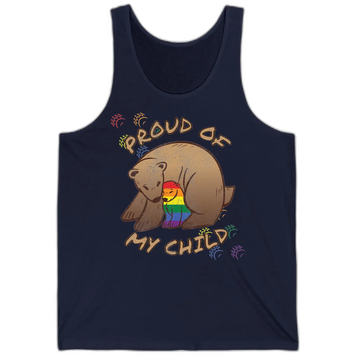Proud As Shit Bear Pride Tank in Navy