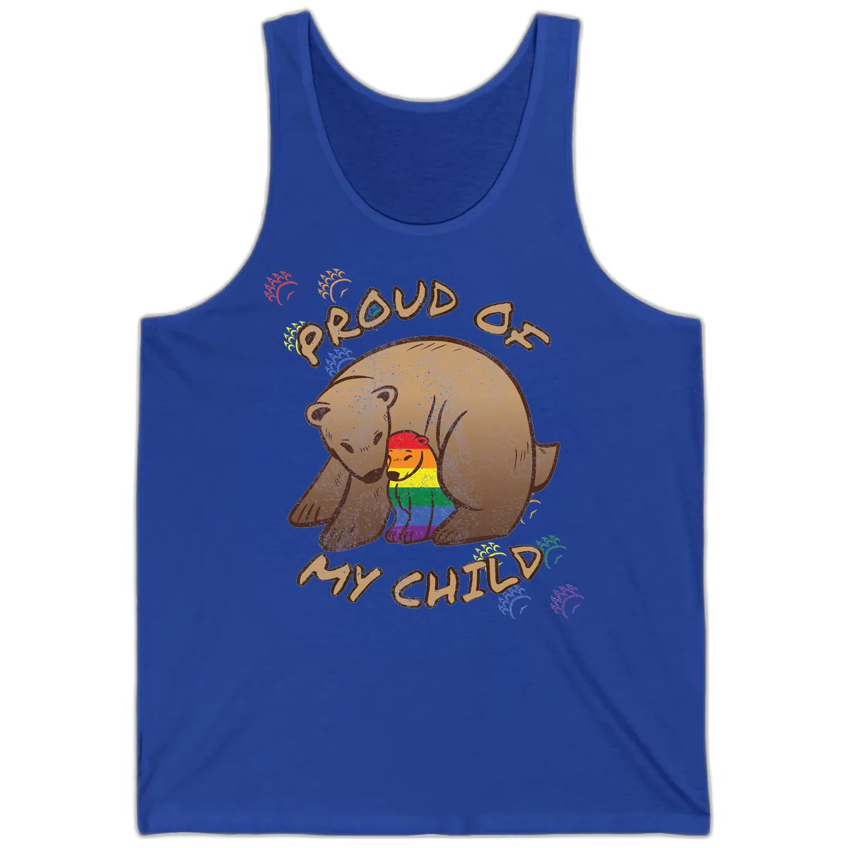 Proud As Shit Bear Pride Tank in True Royal