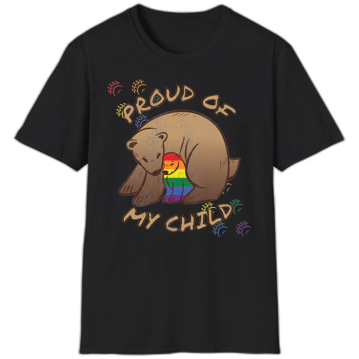 Proud As Shit Bear Pride T-Shirt in Black
