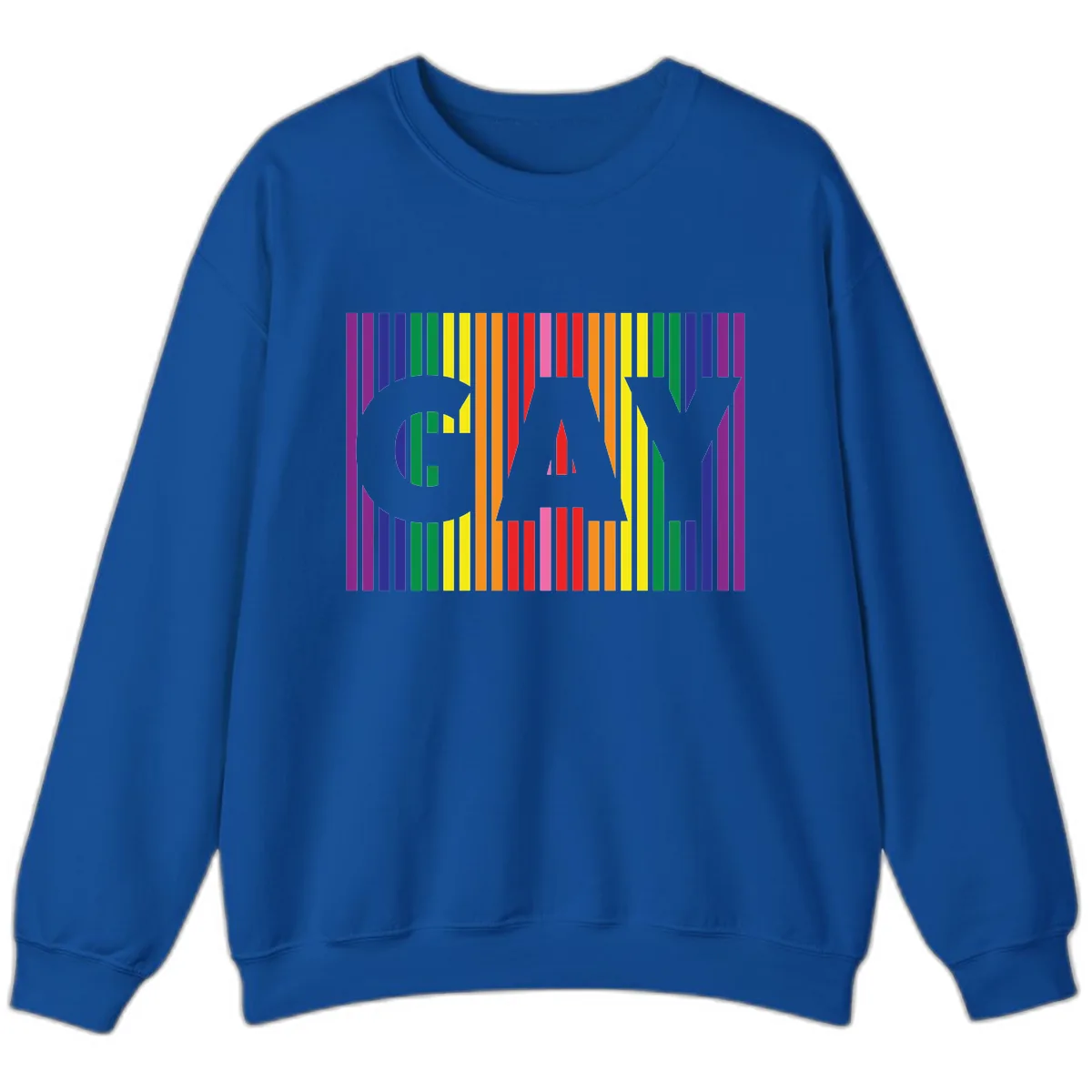 Rainbow Pride Stripes with Cat Silhouette Sweatshirt in Royal