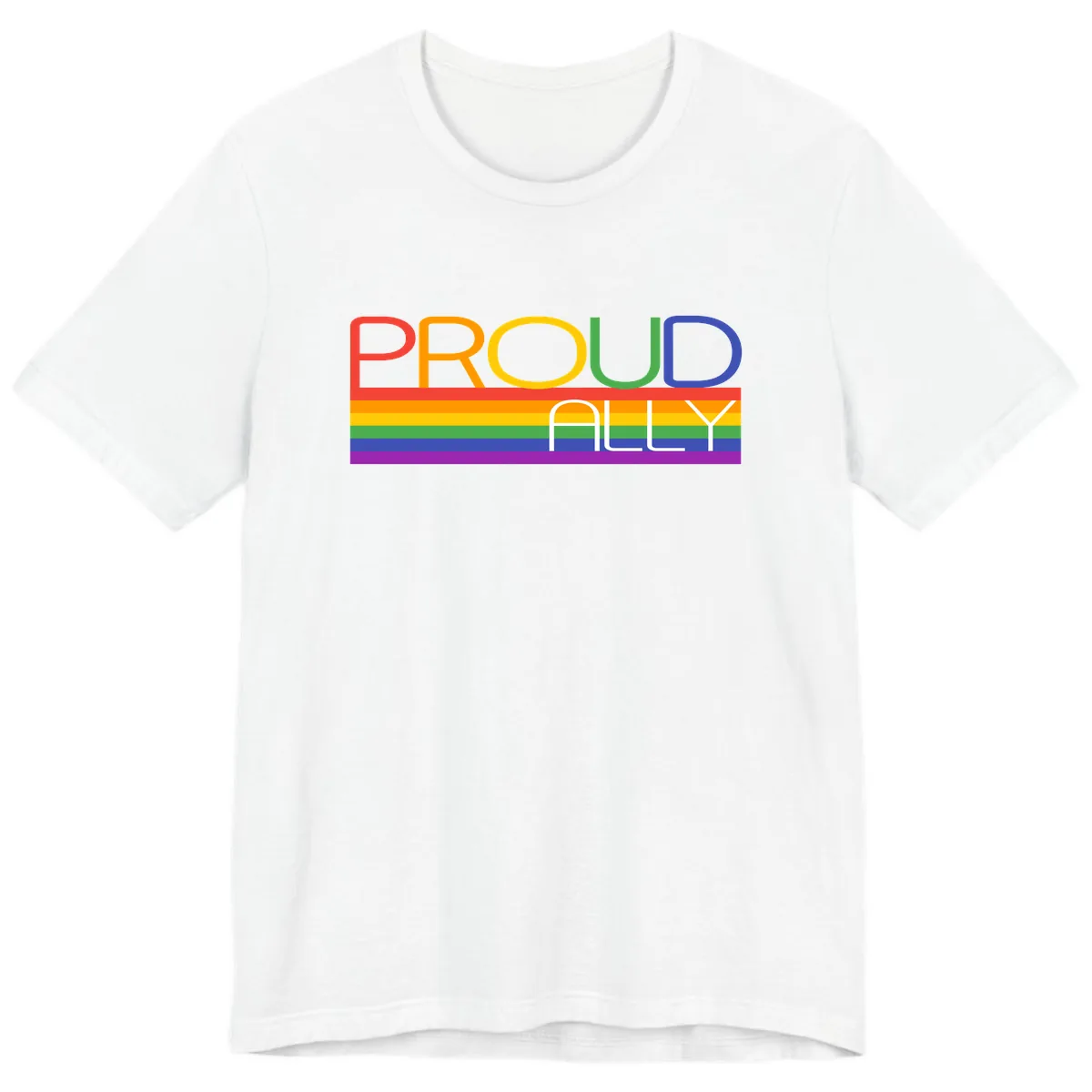 Proud Ally Rainbow Pride Design Premium T-Shirt in White