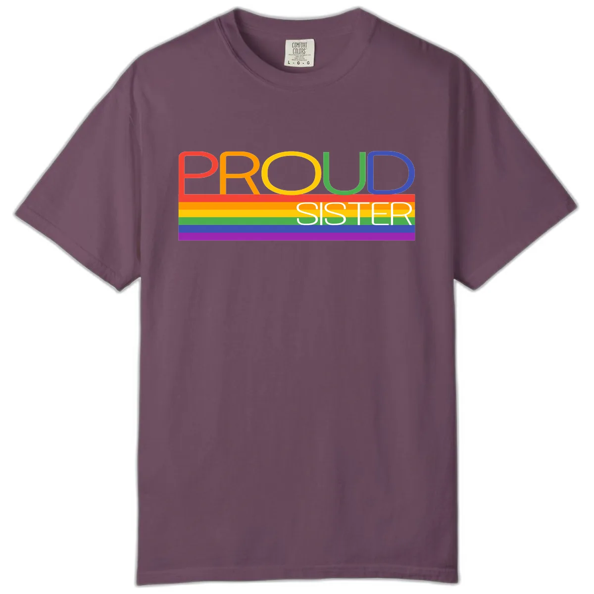 Proud Sister Rainbow Pride Comfort Color in Berry