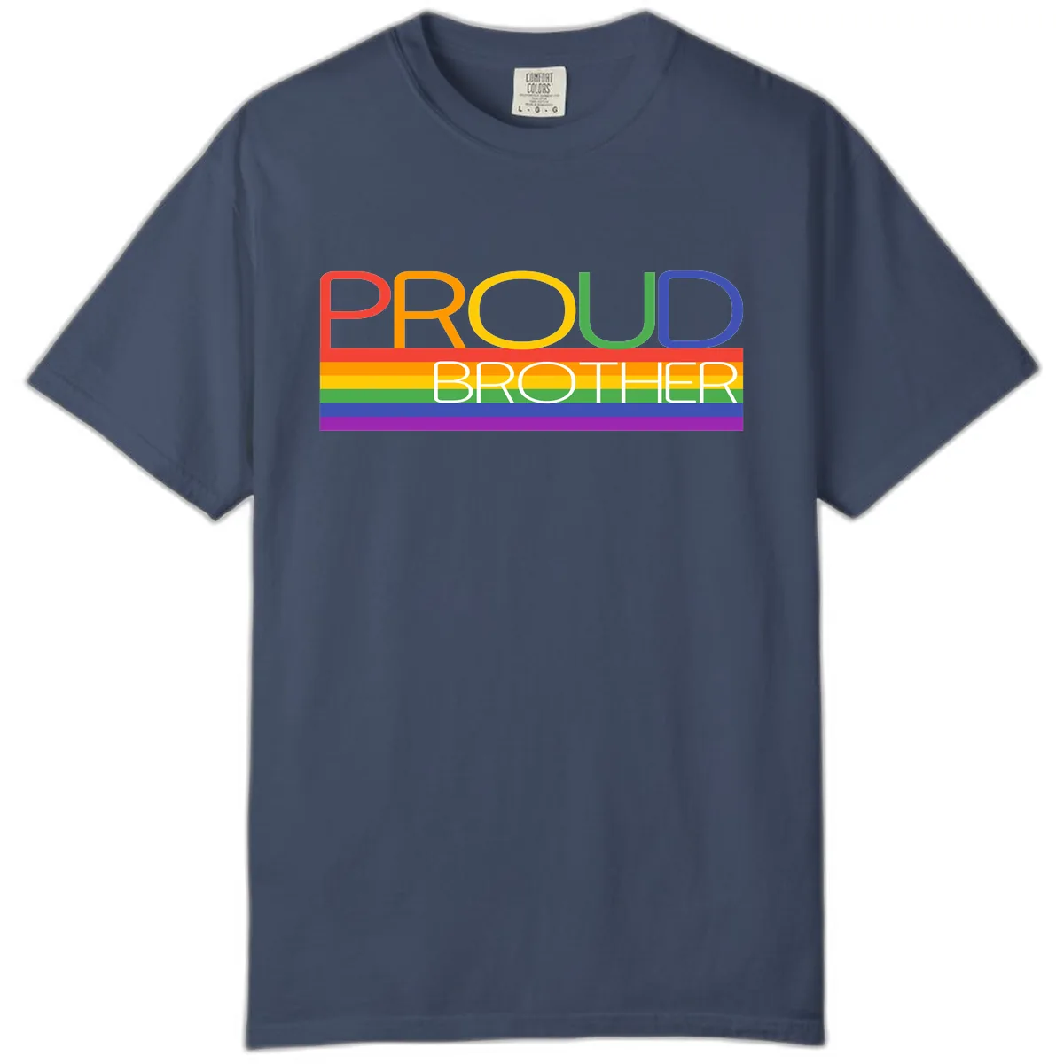 Proud Brother Pride Flag Design Comfort Color in Midnight