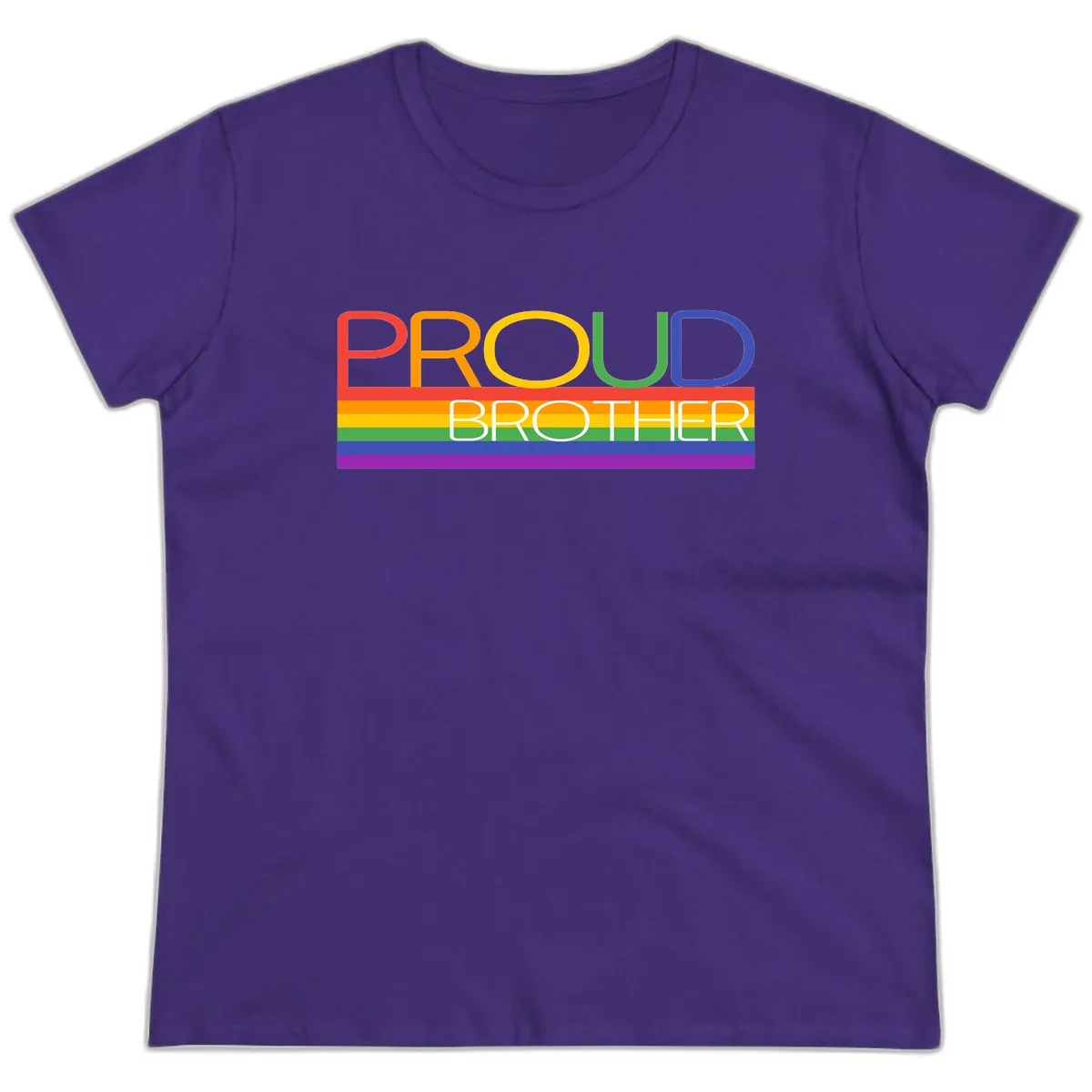 Proud Brother Pride Flag Design Ladies Tee in Purple