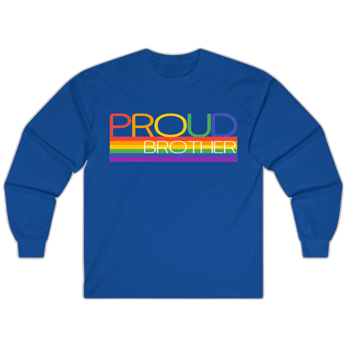Proud Brother Pride Flag Design Long Sleeve in Royal