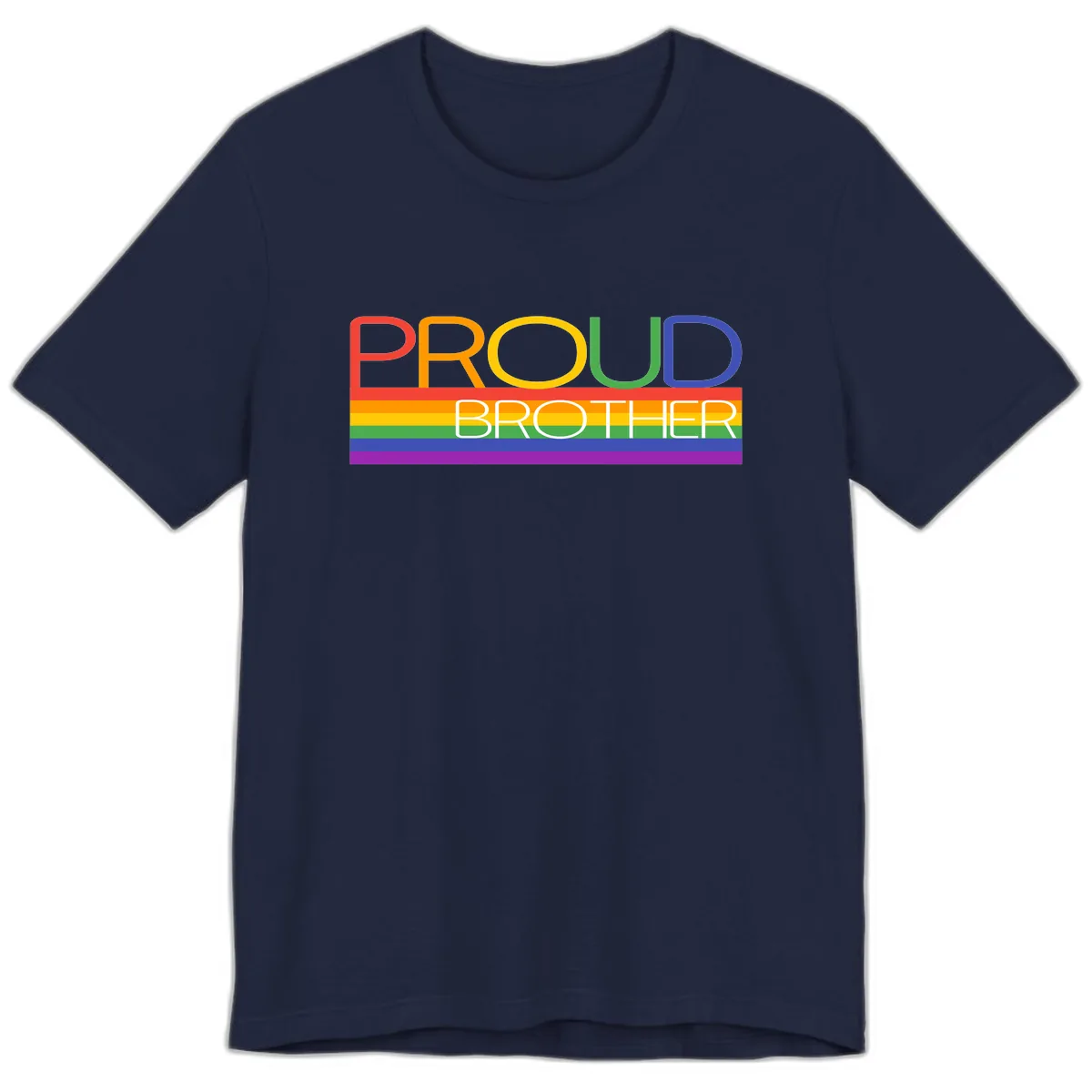 Proud Brother Pride Flag Design Premium T-Shirt in Navy
