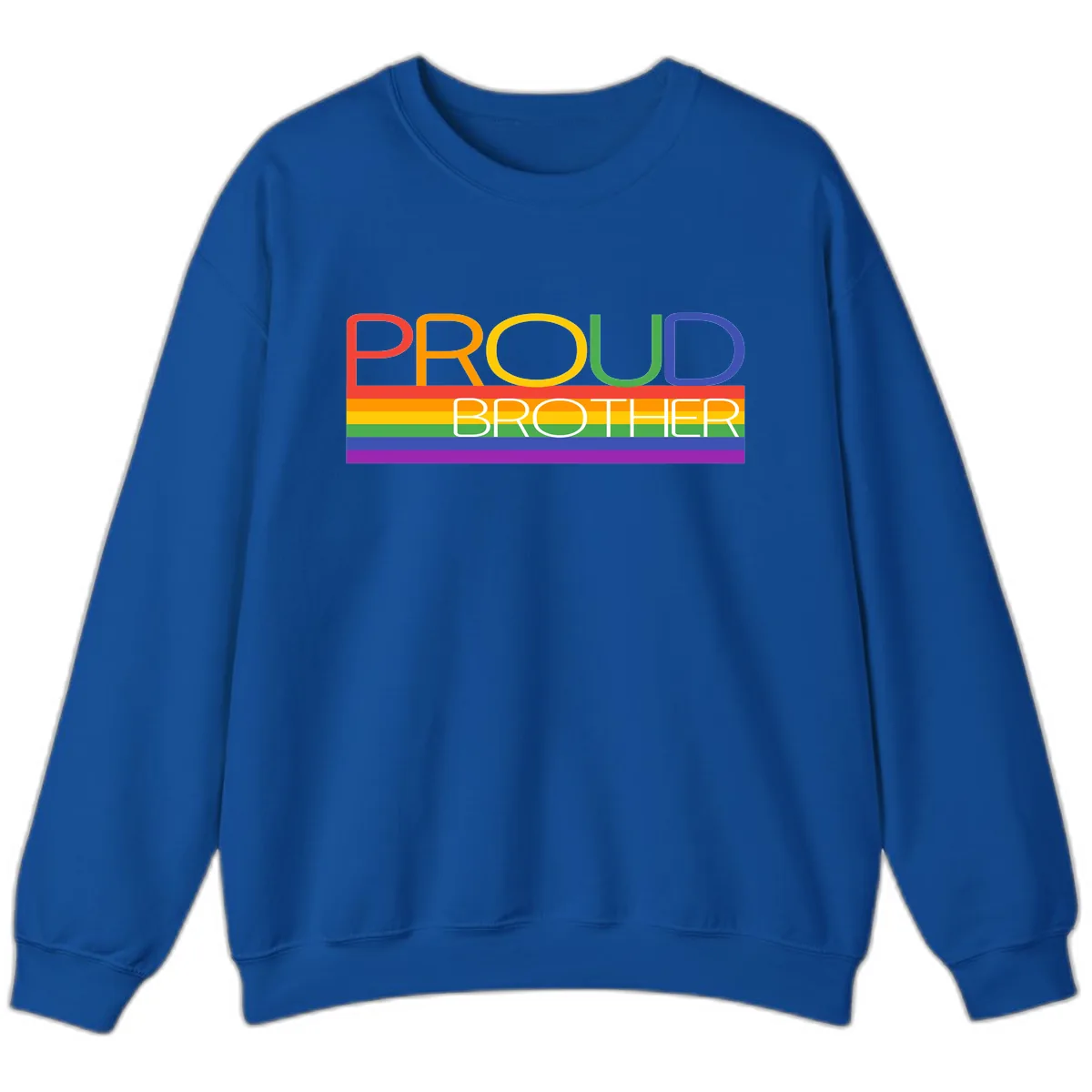 Proud Brother Pride Flag Design Sweatshirt in Royal