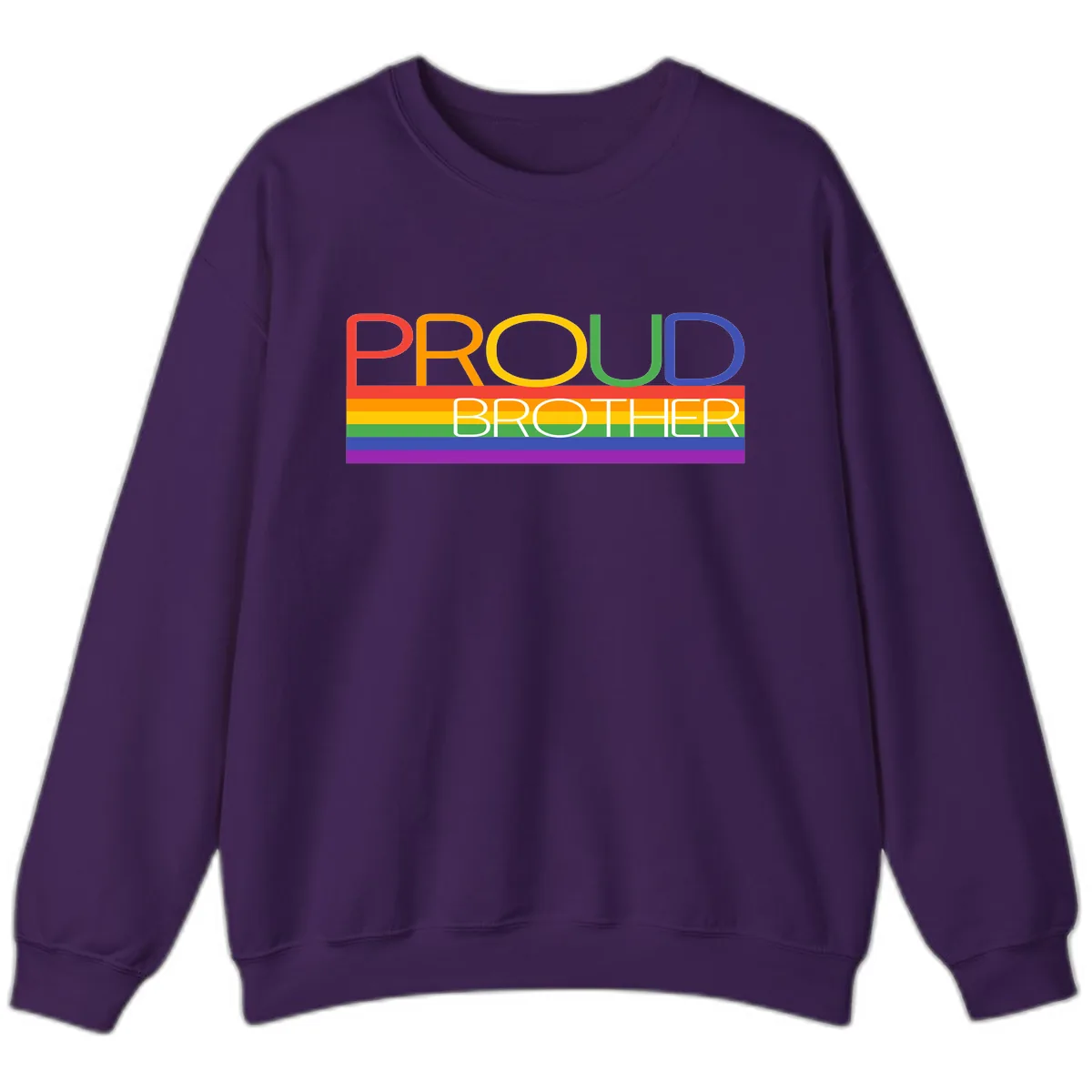Proud Brother Pride Flag Design Sweatshirt in Purple