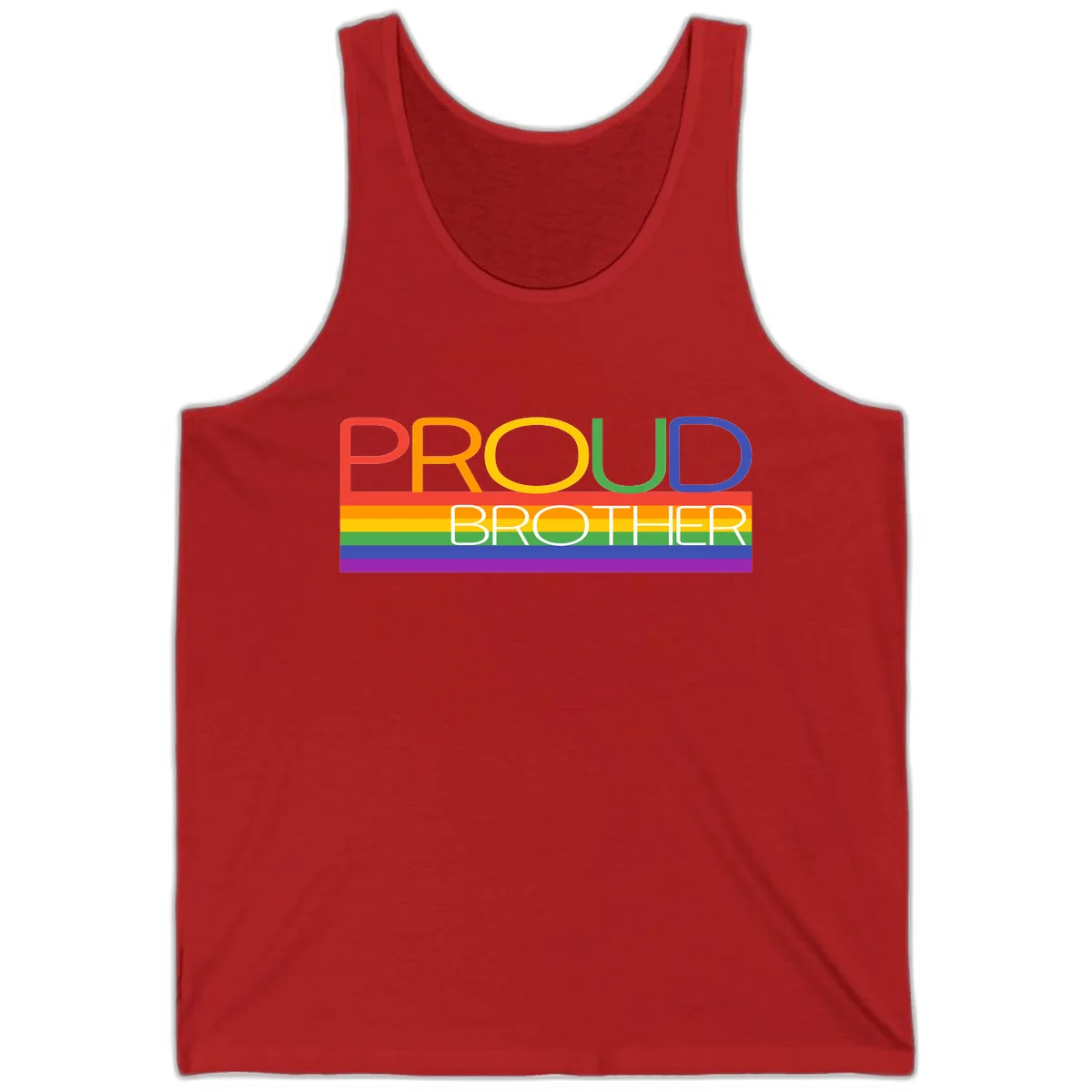 Proud Brother Pride Flag Design Tank in Red