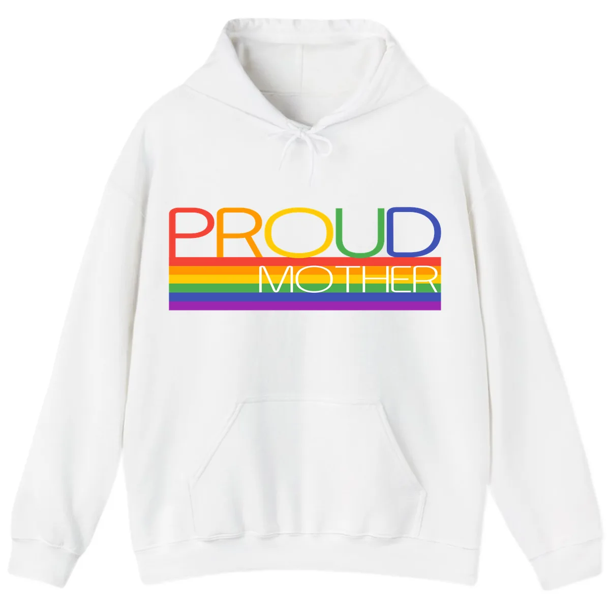 Proud Mother Rainbow Pride Hoodie in White