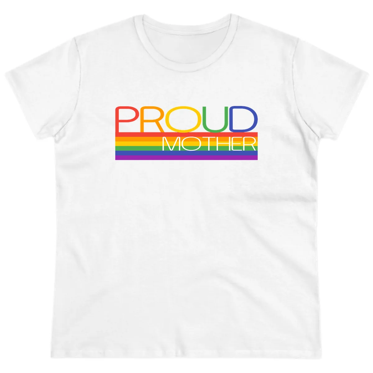 Proud Mother Rainbow Pride Ladies Tee in White