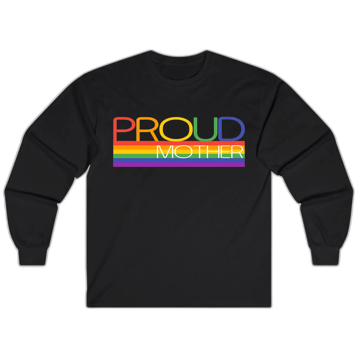 Proud Mother Rainbow Pride Long Sleeve in Black