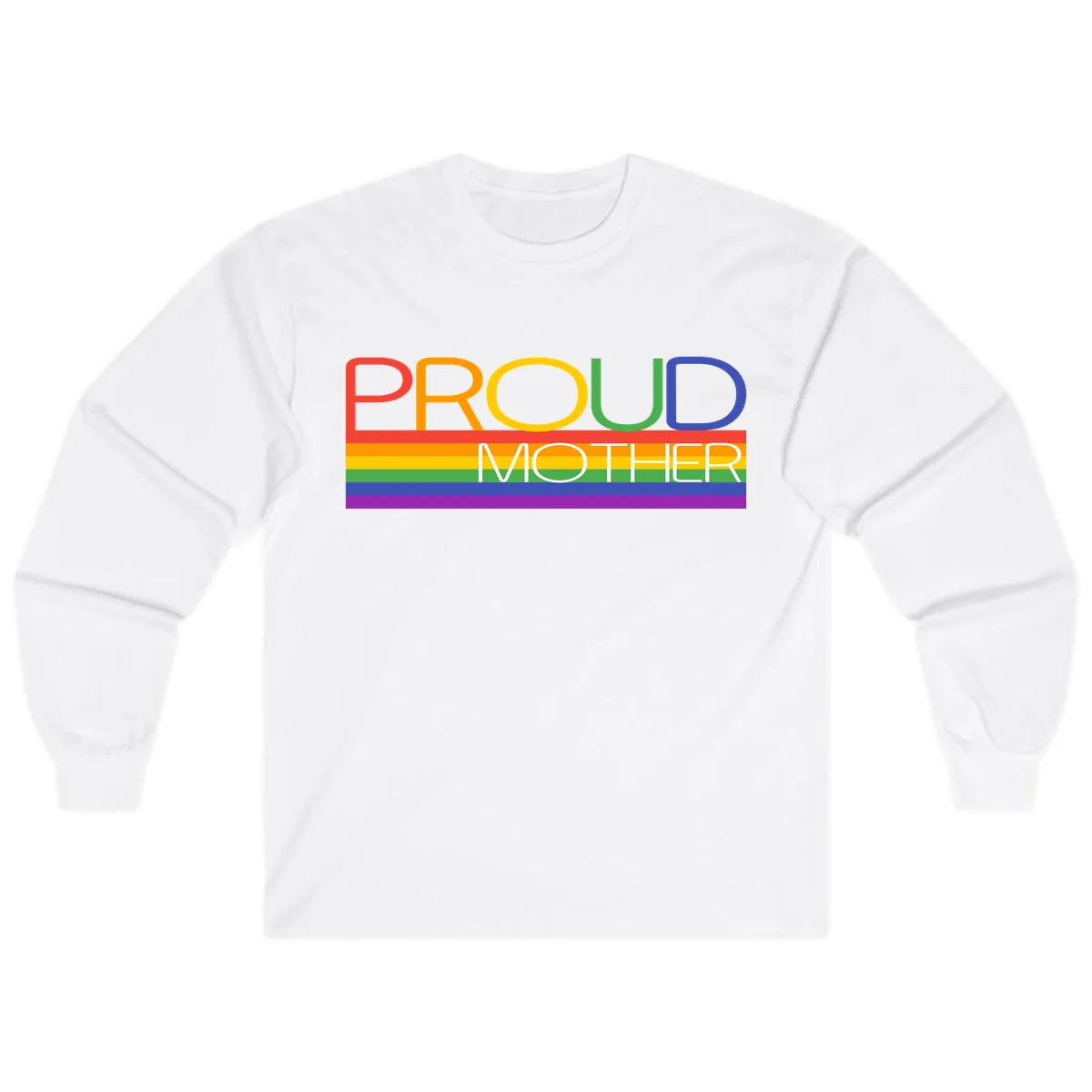 Proud Mother Rainbow Pride Long Sleeve in White