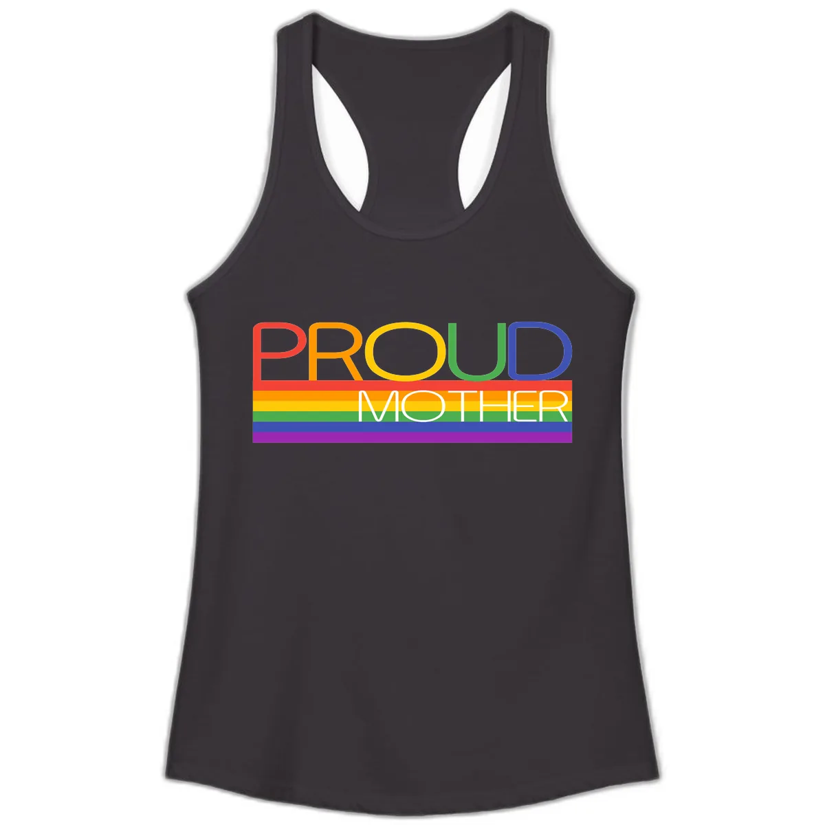 Proud Mother Rainbow Pride Ladies Tank in Black