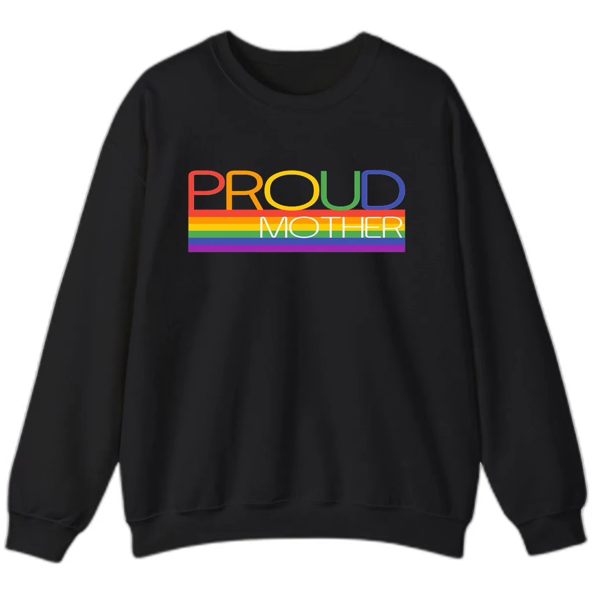 Proud Mother Rainbow Pride Sweatshirt in Black