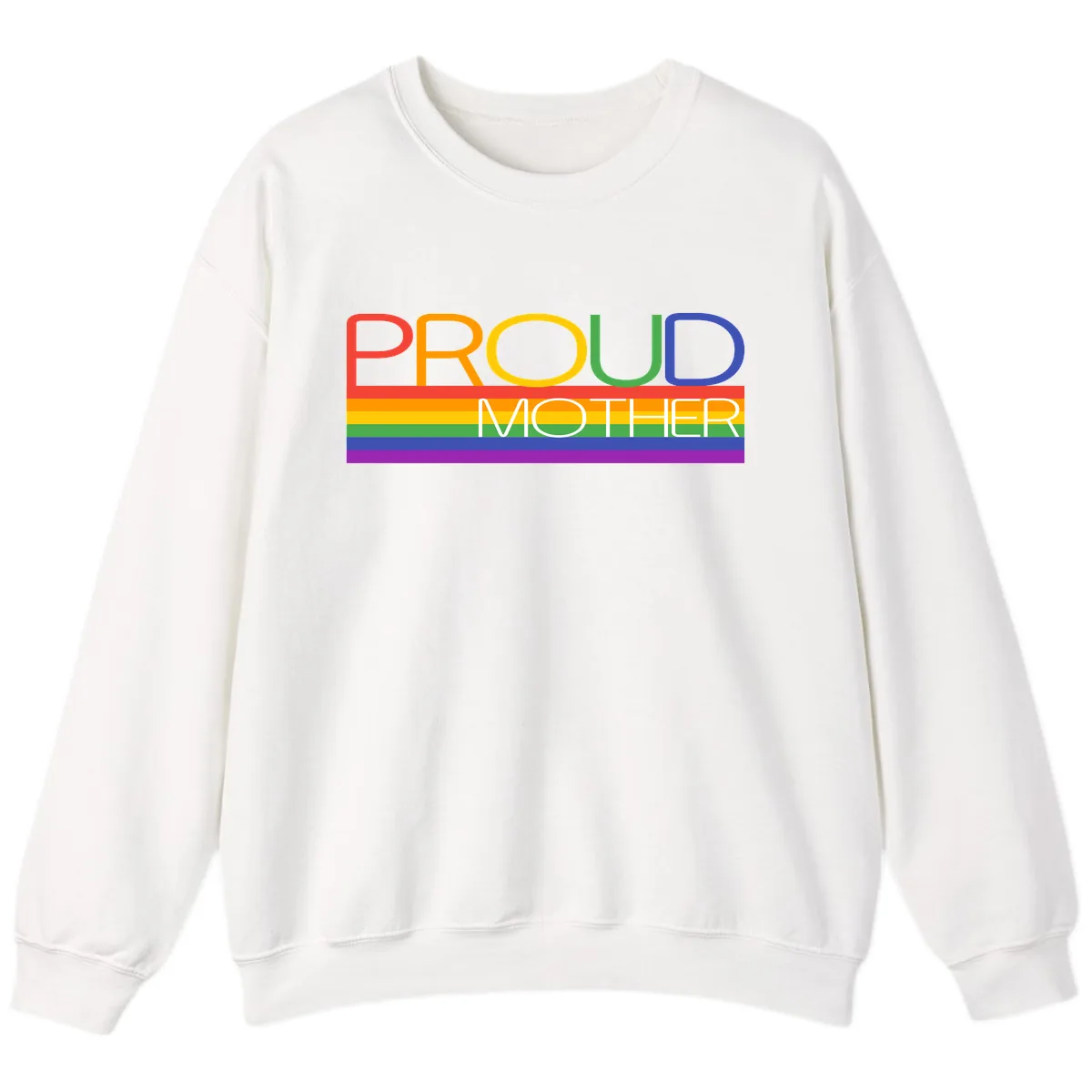 Proud Mother Rainbow Pride Sweatshirt in White