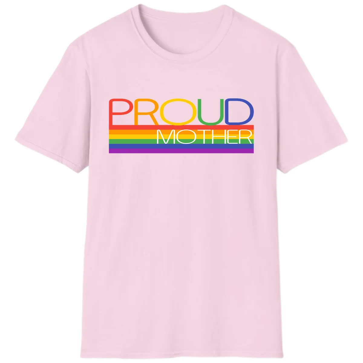 Proud Mother Rainbow Pride T-Shirt in Light Pink