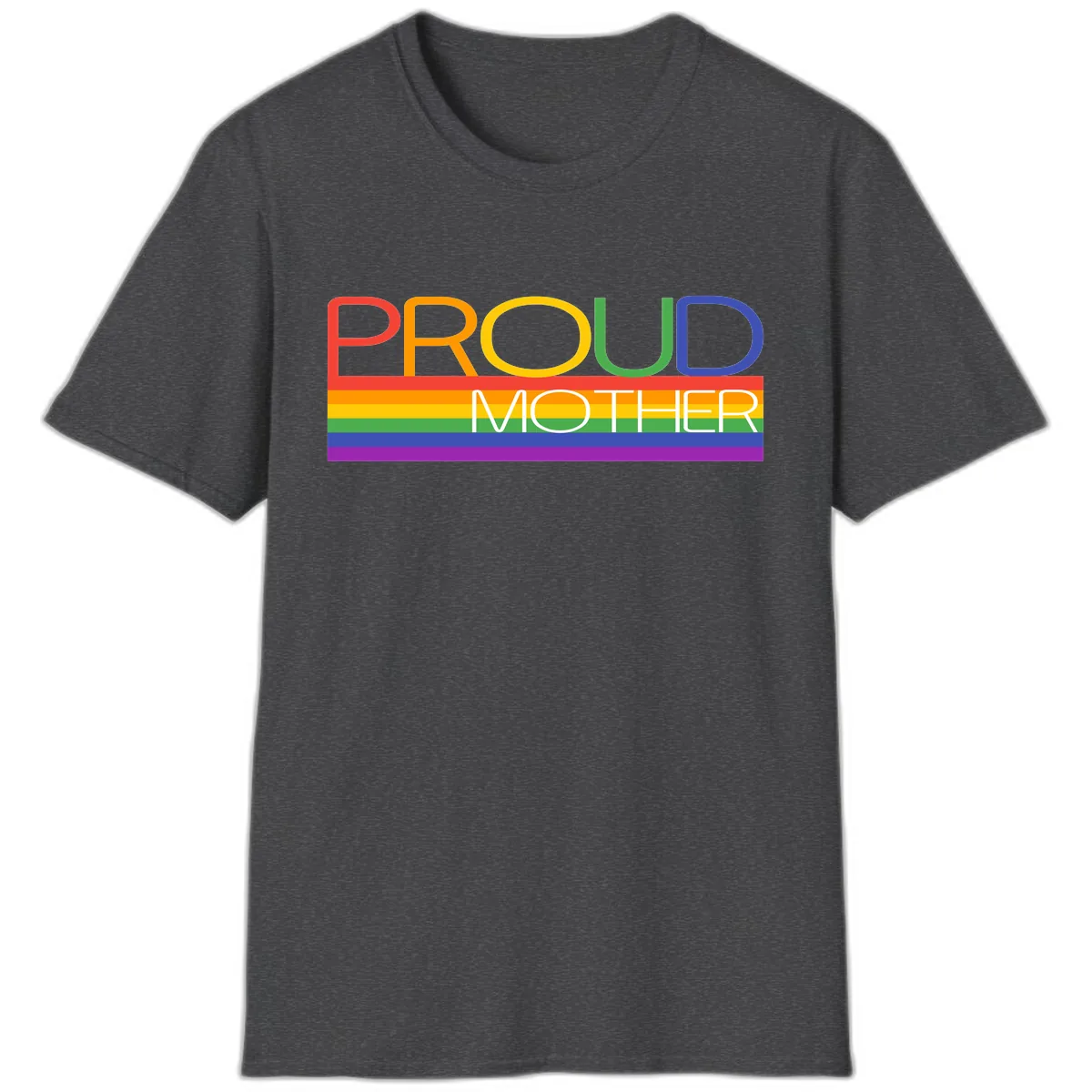 Proud Mother Rainbow Pride T-Shirt in Dark Heather