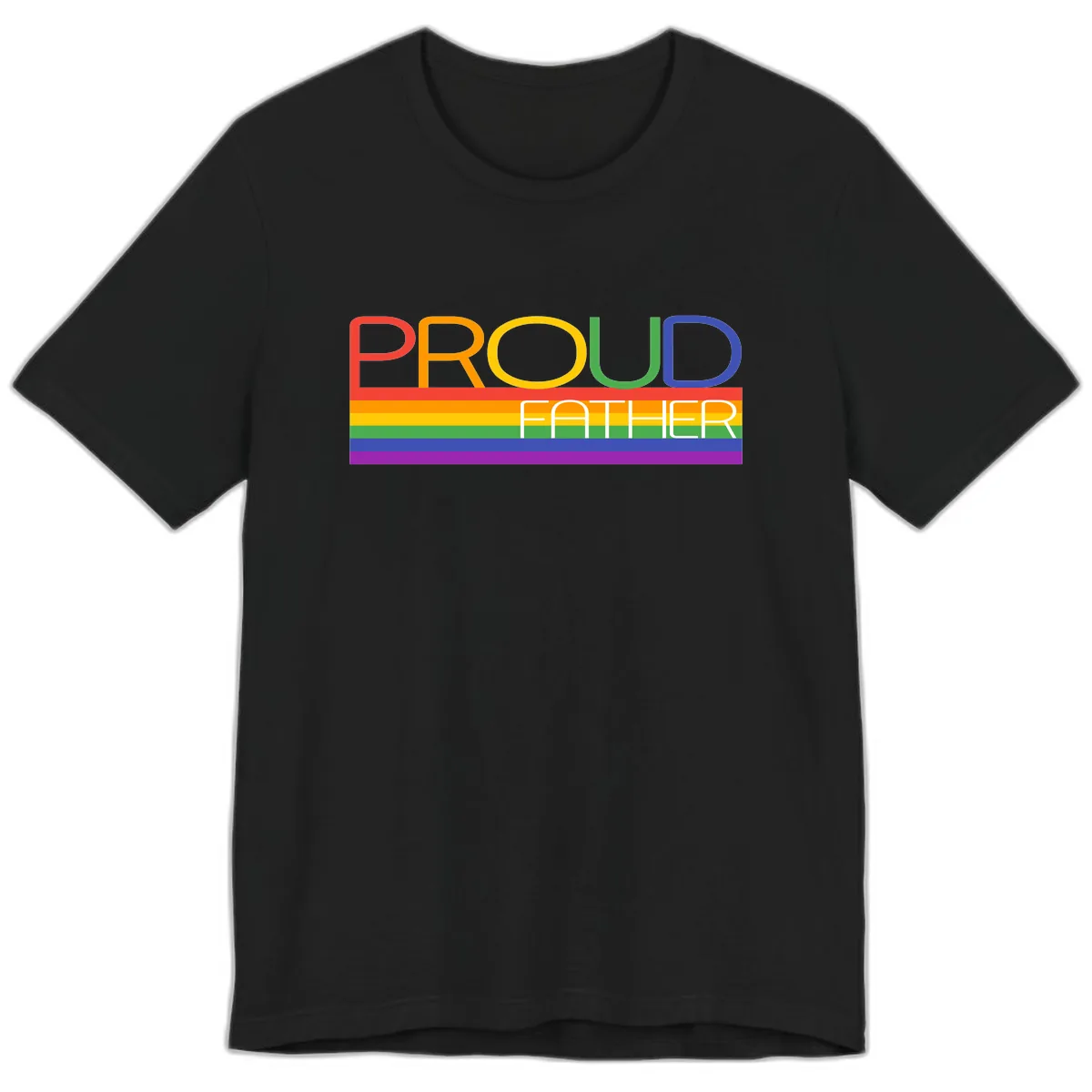 Proud Father Rainbow Pride Premium T-Shirt in Black