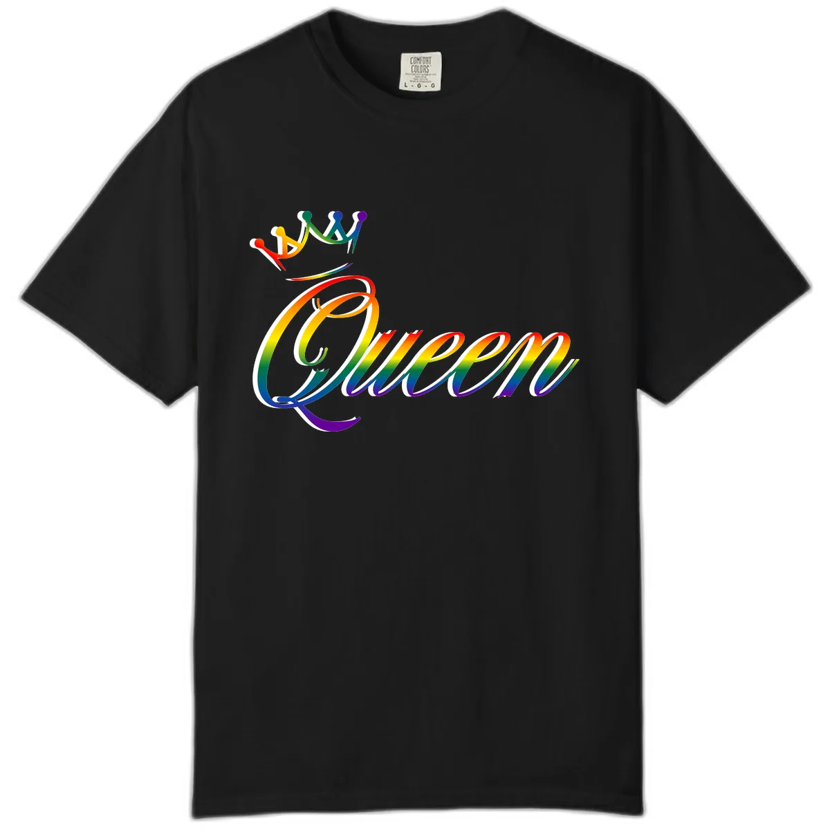 Rainbow Unity Pride Design Comfort Color in Black