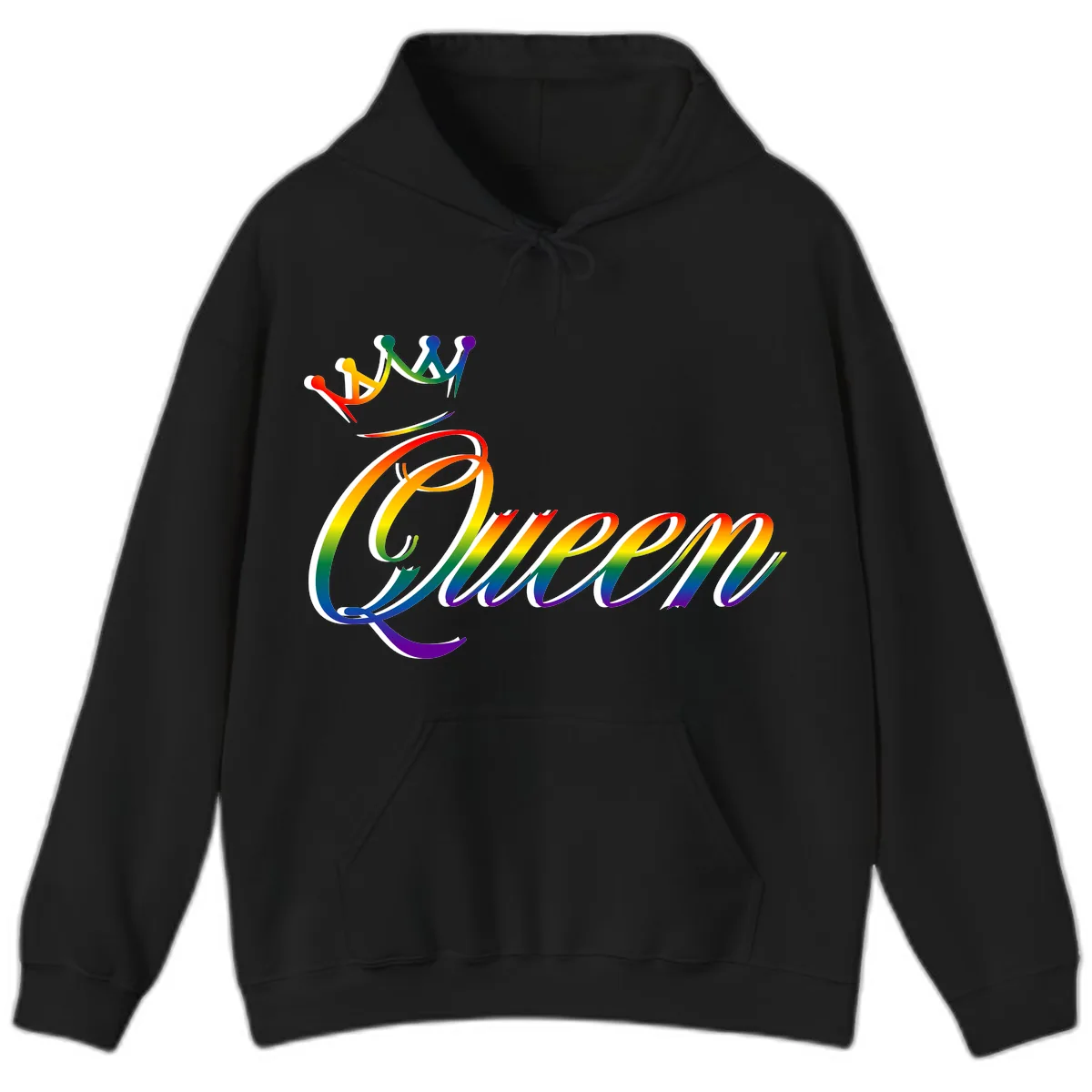 Rainbow Unity Pride Design Hoodie in Black