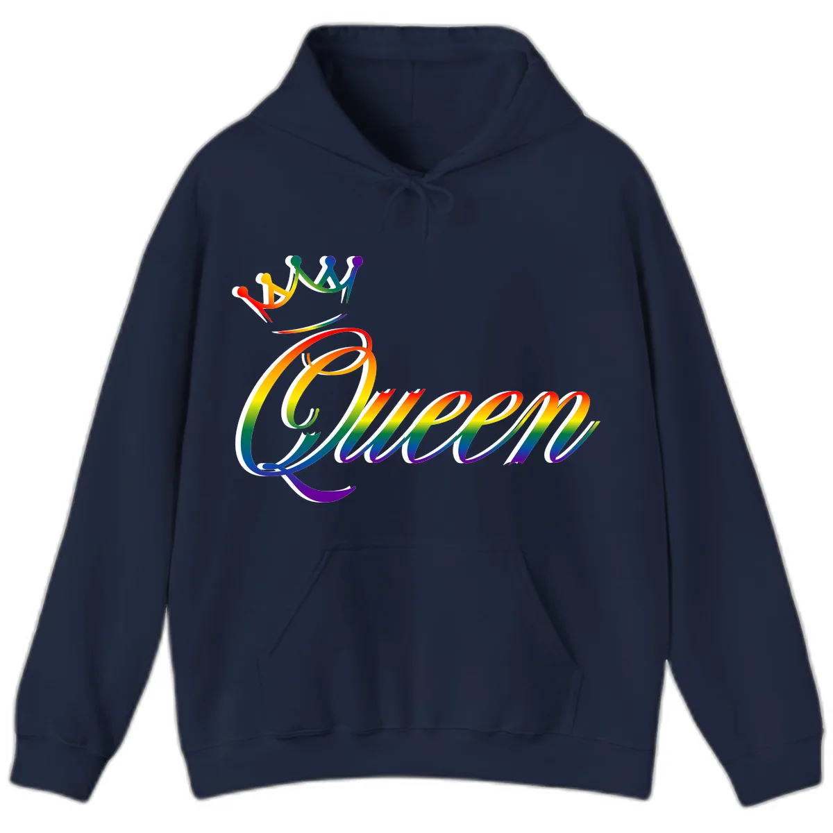 Rainbow Unity Pride Design Hoodie in Navy