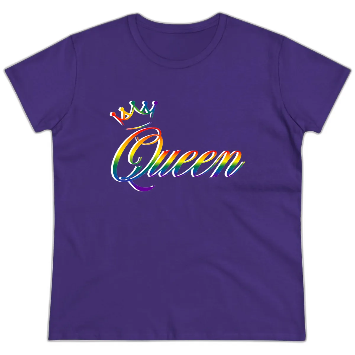 Rainbow Unity Pride Design Ladies Tee in Purple