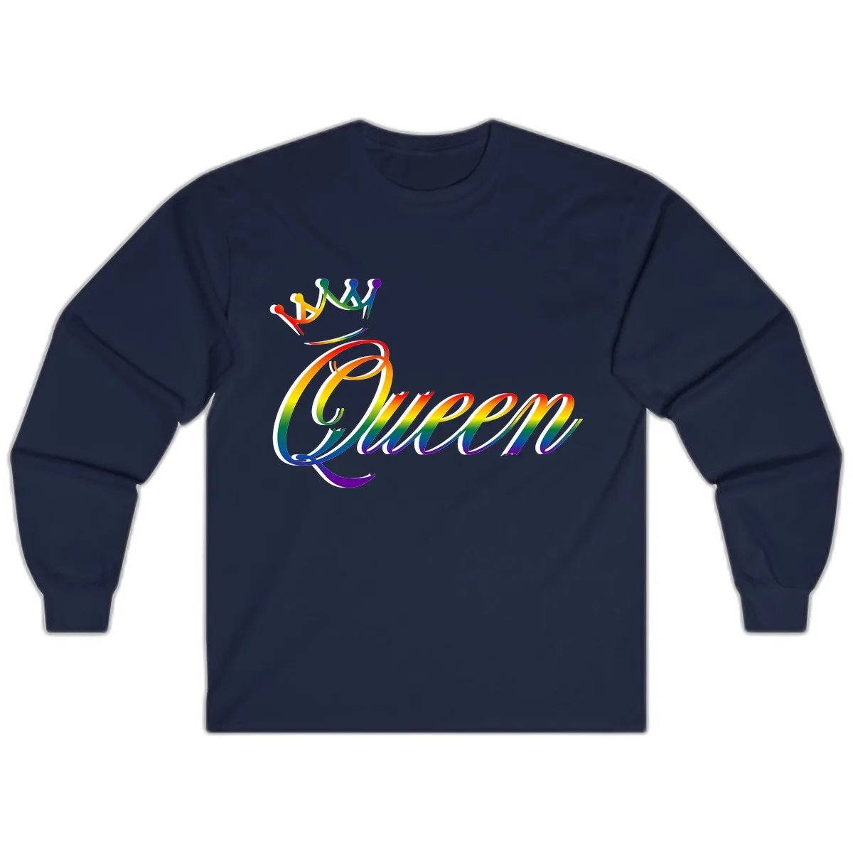 Rainbow Unity Pride Design Long Sleeve in Navy