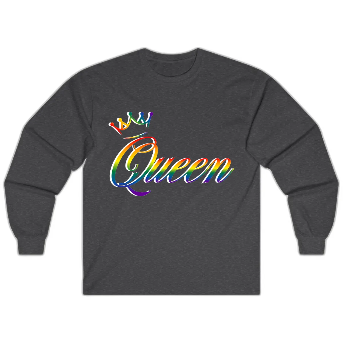 Rainbow Unity Pride Design Long Sleeve in Dark Heather