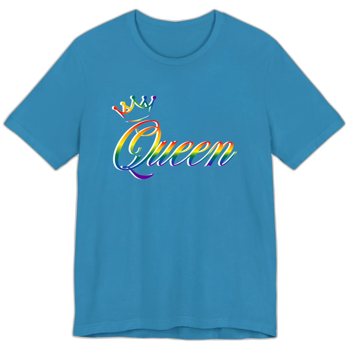Rainbow Unity Pride Design Premium T-Shirt in Aqua
