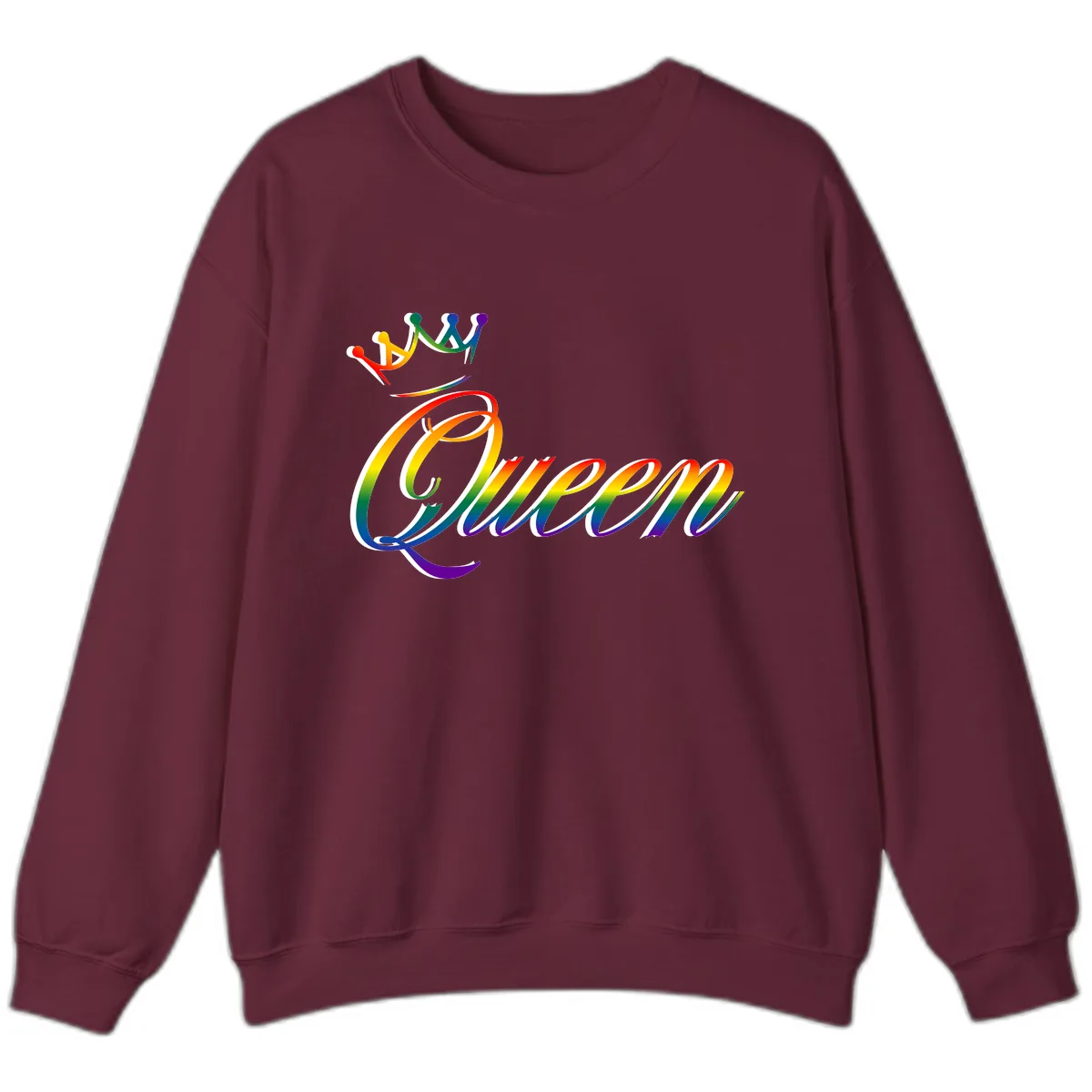 Rainbow Unity Pride Design Sweatshirt in Maroon