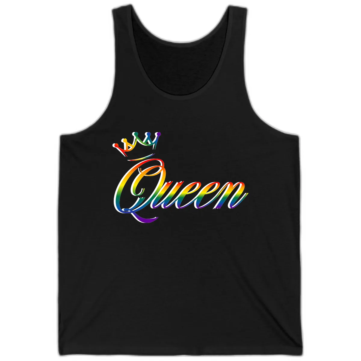 Rainbow Unity Pride Design Tank in Black